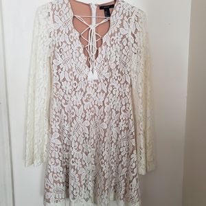 Forever21 , Lace midi dress, Small,  Cream/Nude